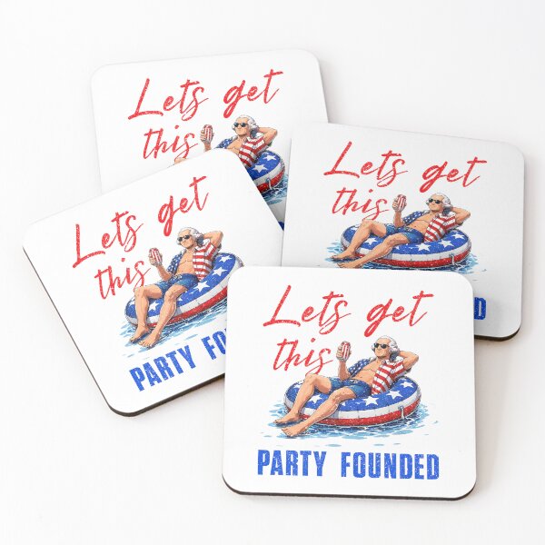 Item preview, Let's Get This Party Founded Funny Patriotic Fourth of July designed and sold by phoebelevine.