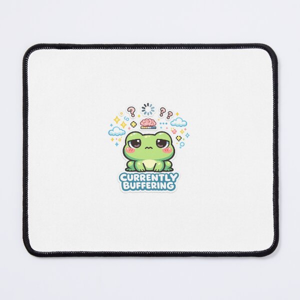 Item preview, Kawaii Frog Currently Buffering Cute Sticker designed and sold by Cozy404Lab.