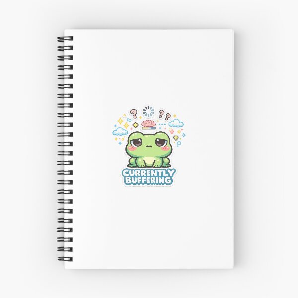 Item preview, Kawaii Frog Currently Buffering Cute Sticker designed and sold by Cozy404Lab.