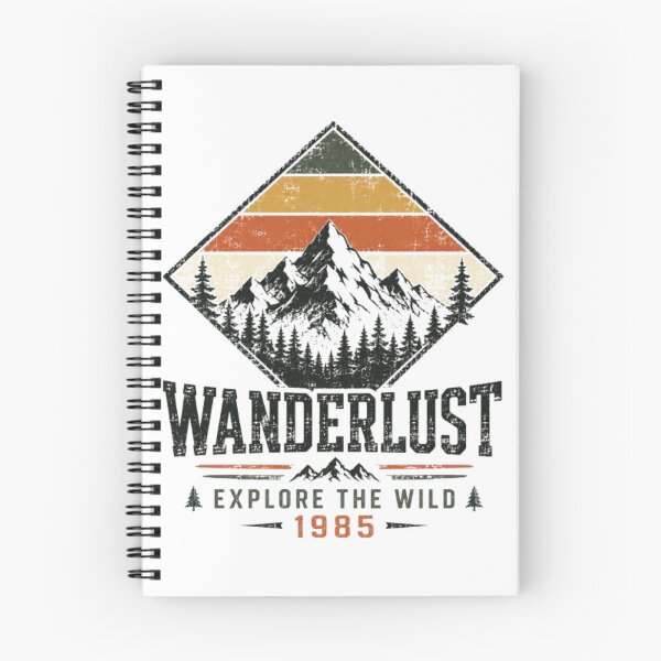 Item preview, Wanderlust Explore The Wild 1985 Retro Mountain Graphic designed and sold by ElkasDesign.