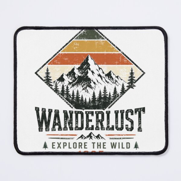 Item preview, Wanderlust Explore The Wild 1985 Retro Mountain Graphic designed and sold by ElkasDesign.