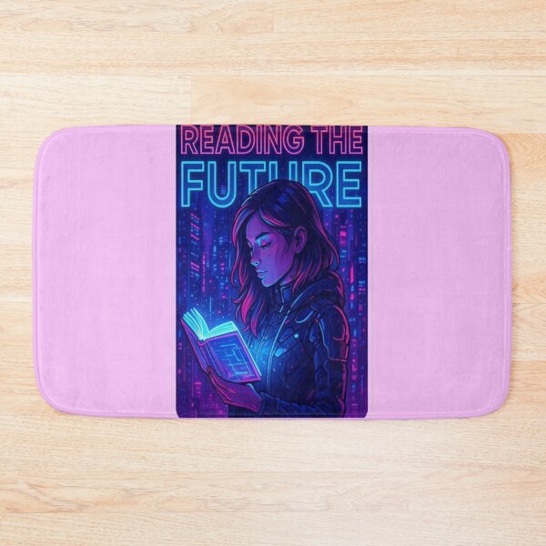 Item preview, Reading The Future | Cyberpunk Girl Reading Hologram Book designed and sold by BookedAndDesign.