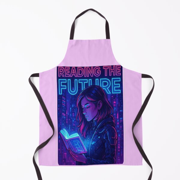 Item preview, Reading The Future | Cyberpunk Girl Reading Hologram Book designed and sold by BookedAndDesign.