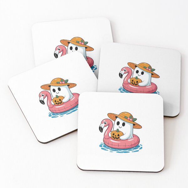 Item preview, Ghost on Flamingo with Pumpkin designed and sold by jkrphoto.