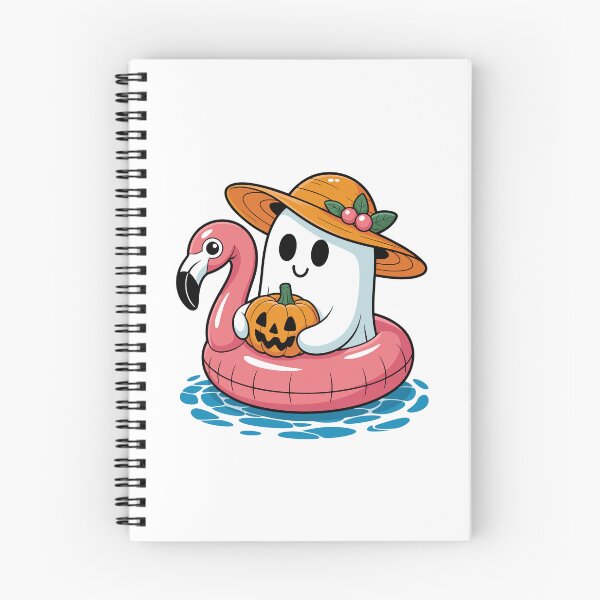 Item preview, Ghost on Flamingo with Pumpkin designed and sold by jkrphoto.