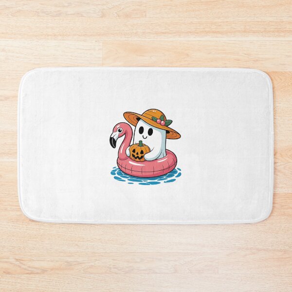 Item preview, Ghost on Flamingo with Pumpkin designed and sold by jkrphoto.