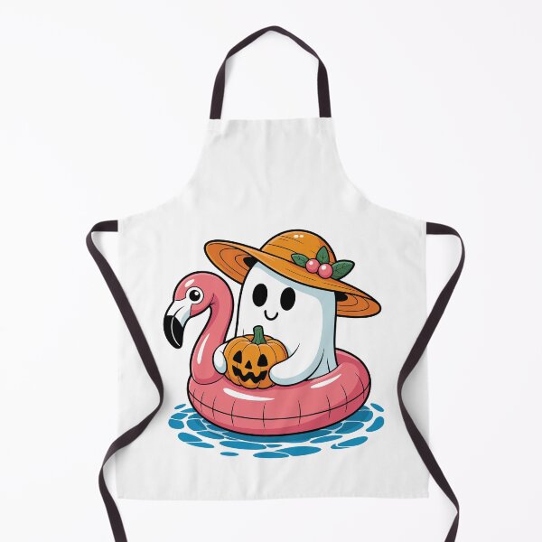 Item preview, Ghost on Flamingo with Pumpkin designed and sold by jkrphoto.