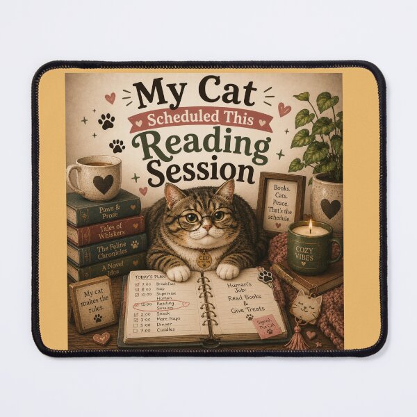Item preview, My Cat Scheduled This Reading Session – Cute Cat Book Lover Design designed and sold by MotylekAnia.