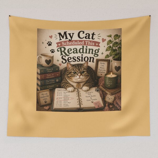 Item preview, My Cat Scheduled This Reading Session – Cute Cat Book Lover Design designed and sold by MotylekAnia.