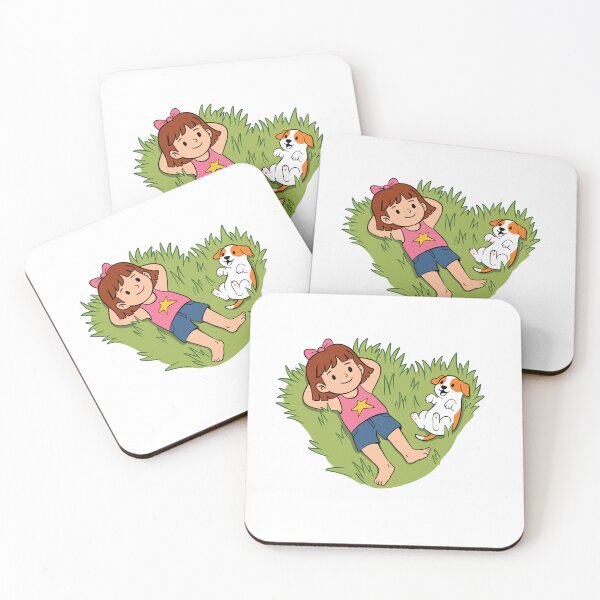 Item preview, Girl Relaxing on Grass with Puppy designed and sold by Othala888.