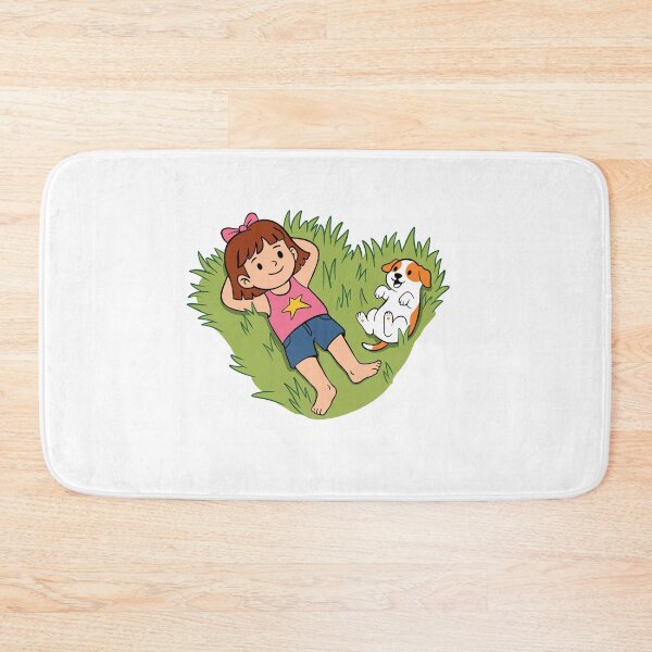 Item preview, Girl Relaxing on Grass with Puppy designed and sold by Othala888.