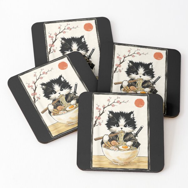 Item preview, Japanese Samurai Cat Ramen Foodie designed and sold by AmaXONIC.
