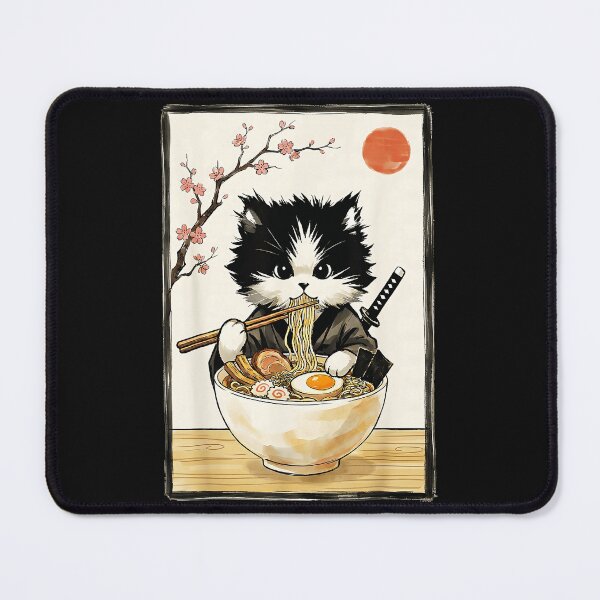 Item preview, Japanese Samurai Cat Ramen Foodie designed and sold by AmaXONIC.