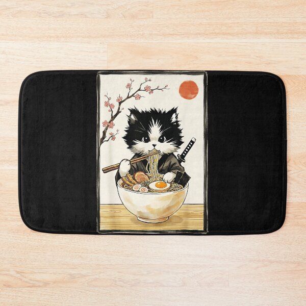 Item preview, Japanese Samurai Cat Ramen Foodie designed and sold by AmaXONIC.