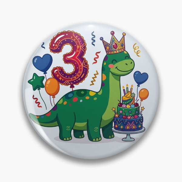 Item preview, Cute Green Sauropod Dinosaur Third Birthday Party designed and sold by Tronstell.
