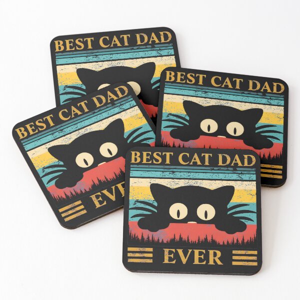 Item preview, Best Cat Dad Ever Retro Sunset Peeking Cat designed and sold by StranHabesre51.