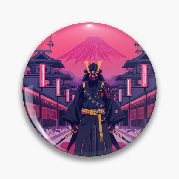 Item preview, Neon Samurai Warrior Mount Fuji - Vaporwave Japanese Cyberpunk Synthwave designed and sold by kummo-0319.