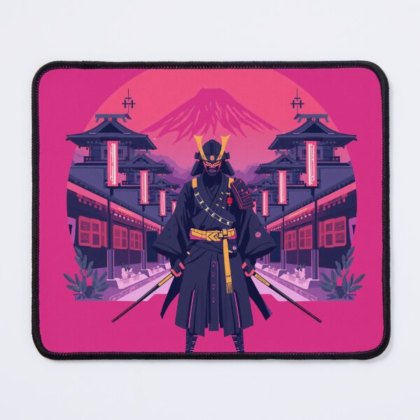 Item preview, Neon Samurai Warrior Mount Fuji - Vaporwave Japanese Cyberpunk Synthwave designed and sold by kummo-0319.