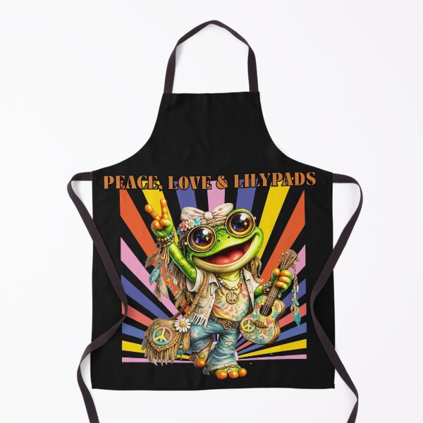 Item preview, Hippie Frog Peace Love & Lilypads Retro Boho Frog Design designed and sold by Ashes to Artistry.