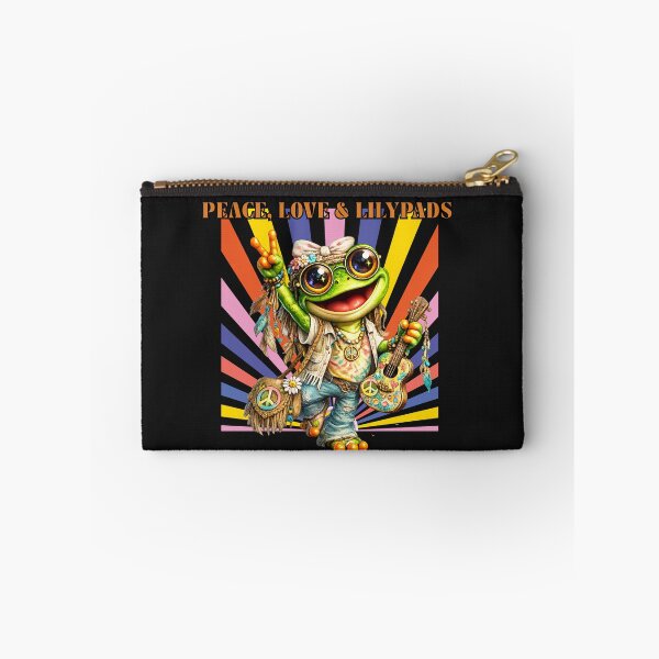 Item preview, Hippie Frog Peace Love & Lilypads Retro Boho Frog Design designed and sold by Ashes to Artistry.