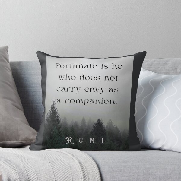 Item preview, Rumi quote: Fortunate is he who does not carry envy as a companion. designed and sold by artbleed.
