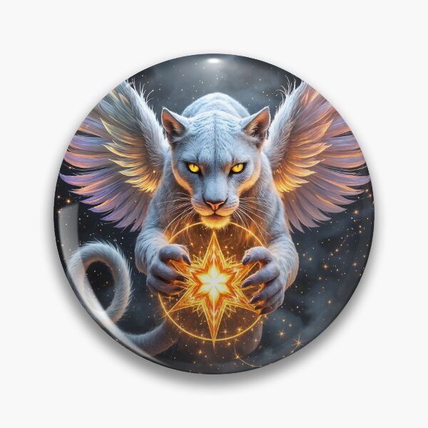 Item preview, Astral Amulet: Winged White Panther designed and sold by KunstGeist.