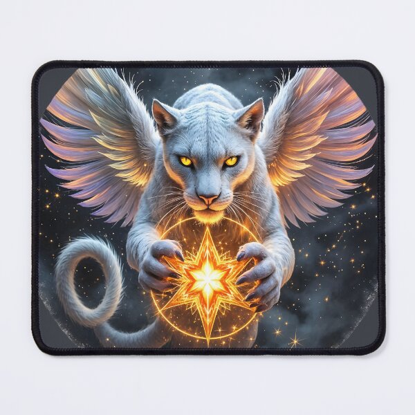 Item preview, Astral Amulet: Winged White Panther designed and sold by KunstGeist.