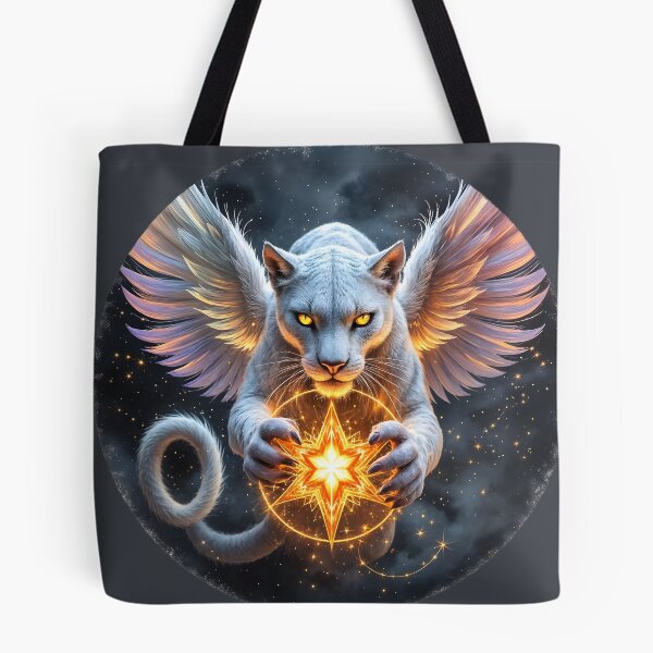 Item preview, Astral Amulet: Winged White Panther designed and sold by KunstGeist.