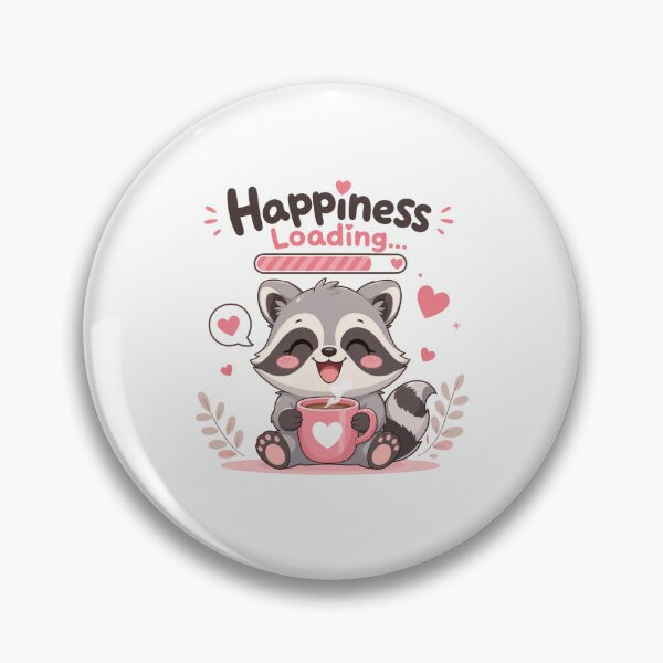 Item preview, Happiness Loading Kawaii Raccoon Sticker designed and sold by Ashley critters.