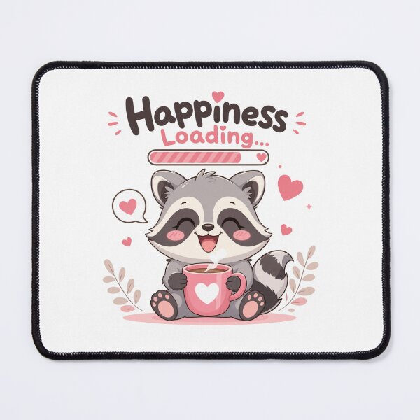 Item preview, Happiness Loading Kawaii Raccoon Sticker designed and sold by Ashley critters.
