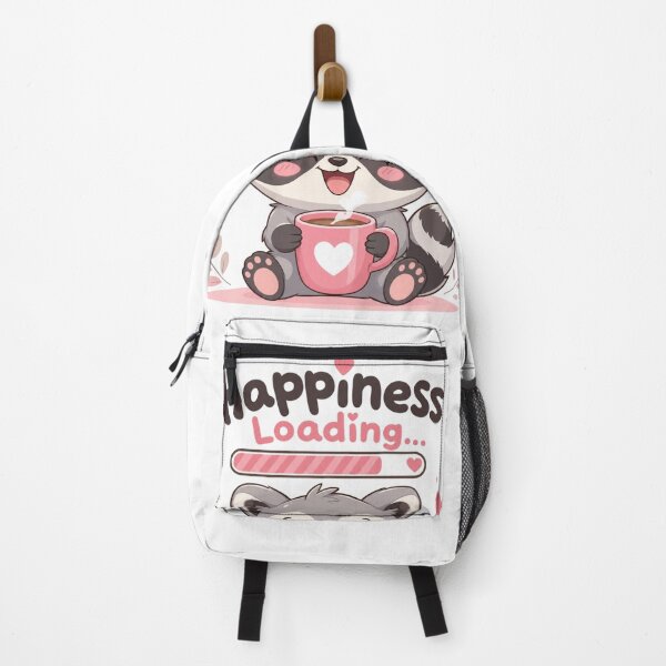 Item preview, Happiness Loading Kawaii Raccoon Sticker designed and sold by Ashley critters.