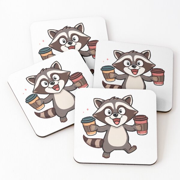 Item preview, Caffeinated Raccoon Sticker designed and sold by Artify Walls.