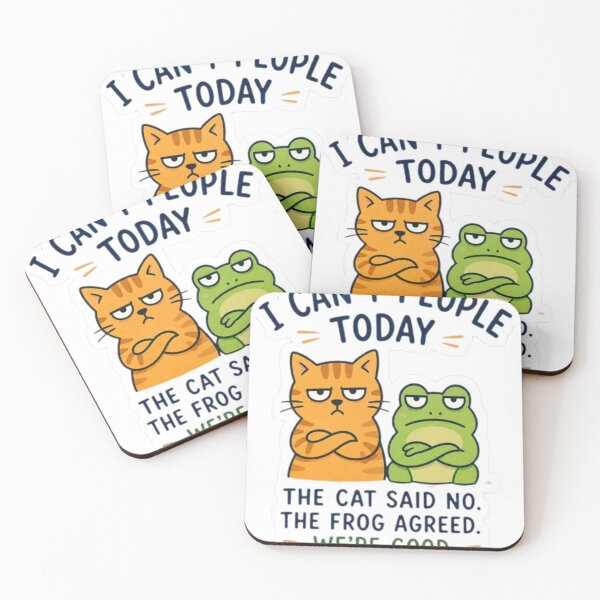 Item preview, I Cant People Today The Cat Said No, The Frog Agreed We are Good Design Stickers ! “I Can’t People Today Sticker — Funny Cat & Frog No Mood Vinyl Decal” designed and sold by Ulikedigital14.