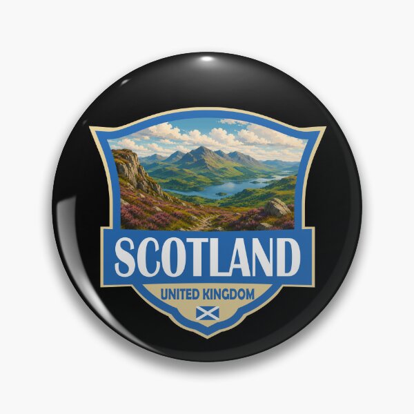 Item preview, Scotland United Kingdom Illustration Retro Badge designed and sold by KrisSidDesigns.