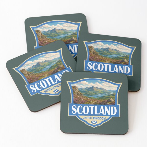 Item preview, Scotland United Kingdom Illustration Retro Badge designed and sold by KrisSidDesigns.