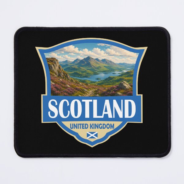 Item preview, Scotland United Kingdom Illustration Retro Badge designed and sold by KrisSidDesigns.