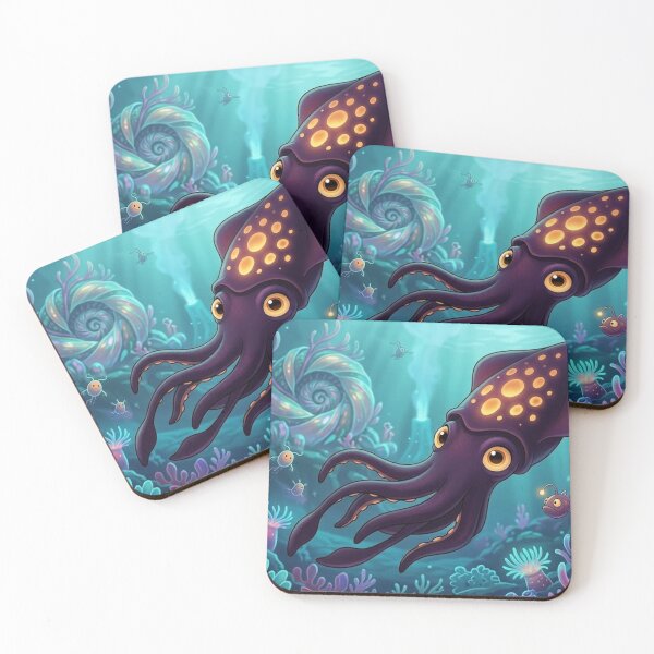 Item preview, Deep Sea Squid Whimsical Art designed and sold by AirCrayons27.