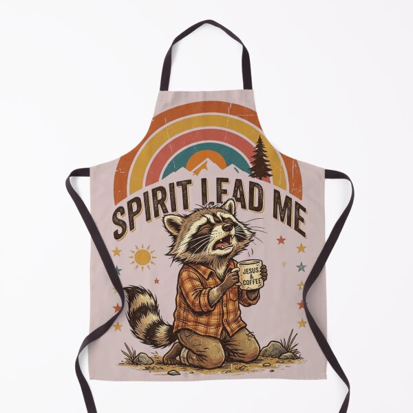 Item preview, Spirit Lead Me Funny Christian Raccoon Coffee Lover Retro Vintage Inspirational Faith Gift designed and sold by Im-Ara.