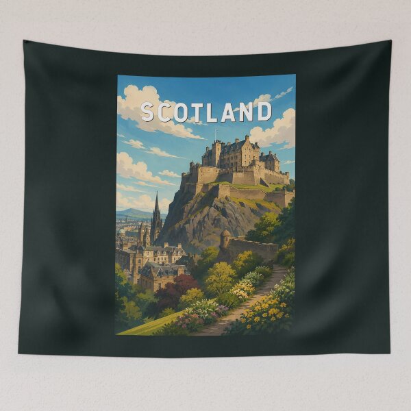 Item preview, Scotland United Kingdom Illustration Travel Art Vintage designed and sold by KrisSidDesigns.