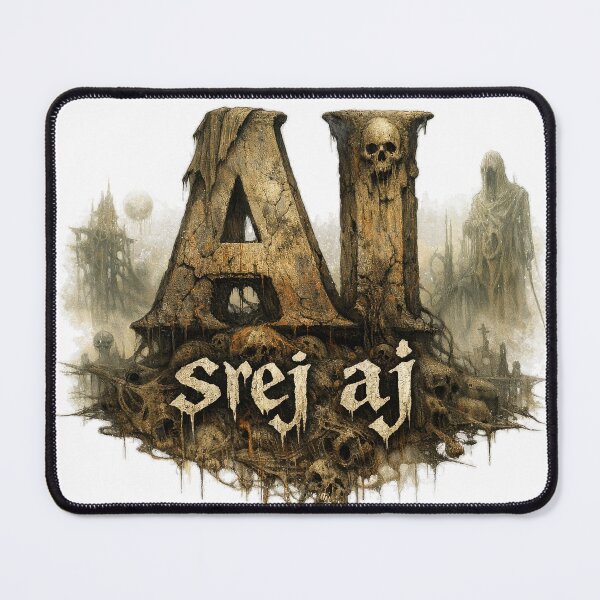 Item preview, Gothic AI Dark Horror Skull Decayed Letters Macabre Art Tee designed and sold by dkl4u.