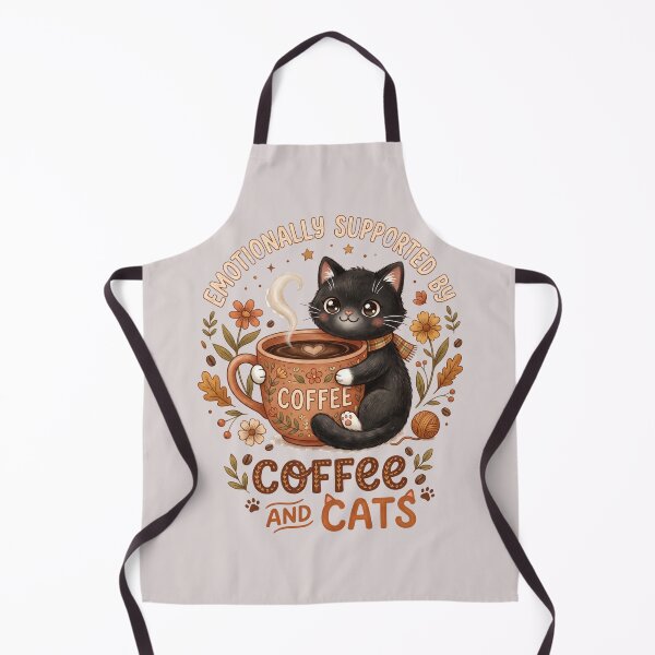 Item preview, Emotionally Supported By Coffee And Cats Cute Kawaii Cat Lover Funny Cozy Coffee Aesthetic Gift designed and sold by Im-Ara.