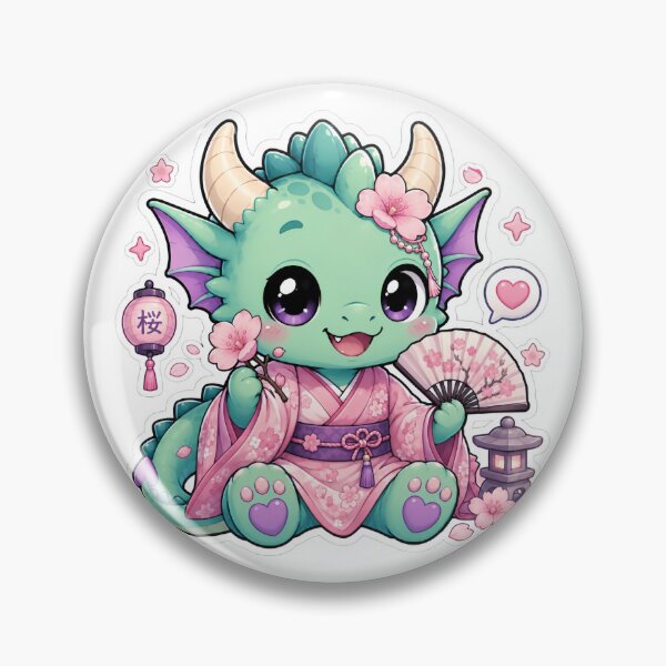 Item preview, Cute Sakura Dragon Kawaii Sticker designed and sold by PixelMood Stickers.