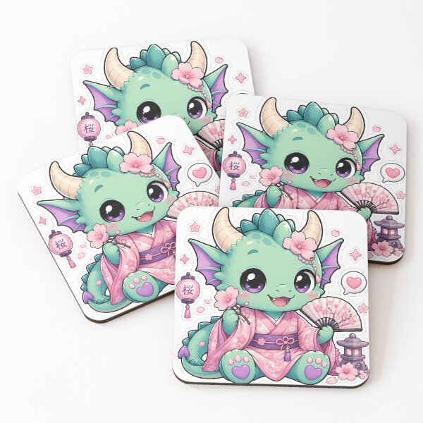 Item preview, Cute Sakura Dragon Kawaii Sticker designed and sold by PixelMood Stickers.