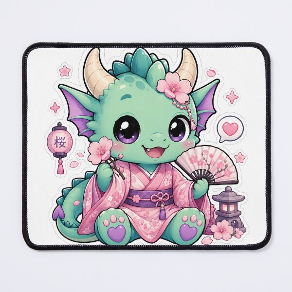 Item preview, Cute Sakura Dragon Kawaii Sticker designed and sold by PixelMood Stickers.