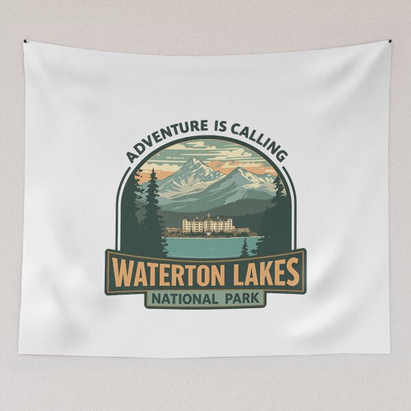 Item preview, Adventure Is Calling Waterton Lakes National Park Travel Hiking Outdoors designed and sold by JonesFlora2025.