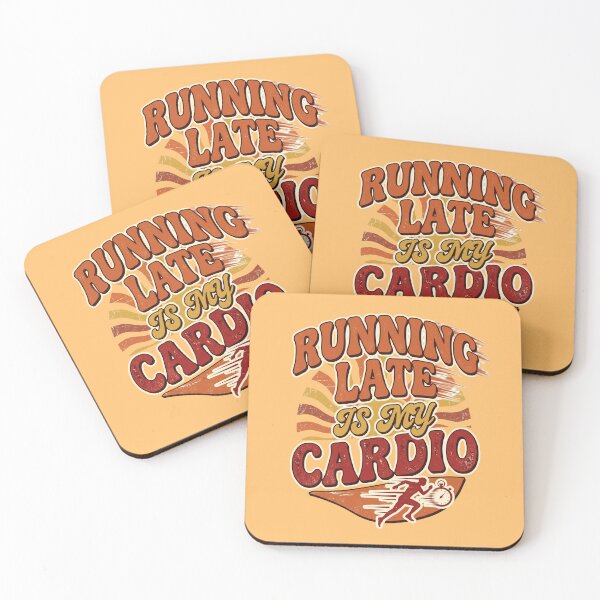 Item preview, Running Late Is My Cardio Funny Introvert Quote Vintage Retro Design for Busy Students Office Workers Lazy Humor Gift designed and sold by Im-Ara.