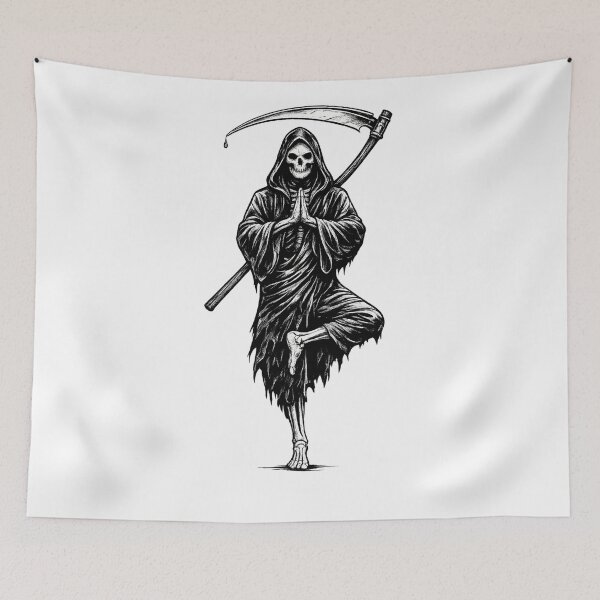 Item preview, Death Finds Balance - Grim Reaper Yoga designed and sold by Freak Dimension.