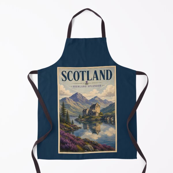 Item preview, Scotland Scottish Highland Illustration Travel Art Vintage designed and sold by KrisSidDesigns.