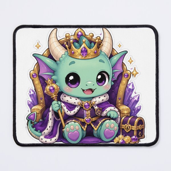 Item preview, Cute Dragon King Fantasy Sticker designed and sold by PixelMood Stickers.