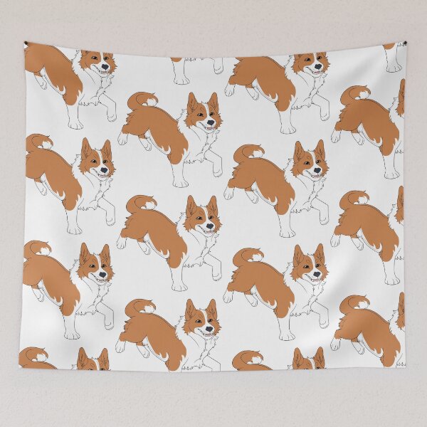 Item preview, Happy Corgi (Red and White) designed and sold by CosmicFatality.